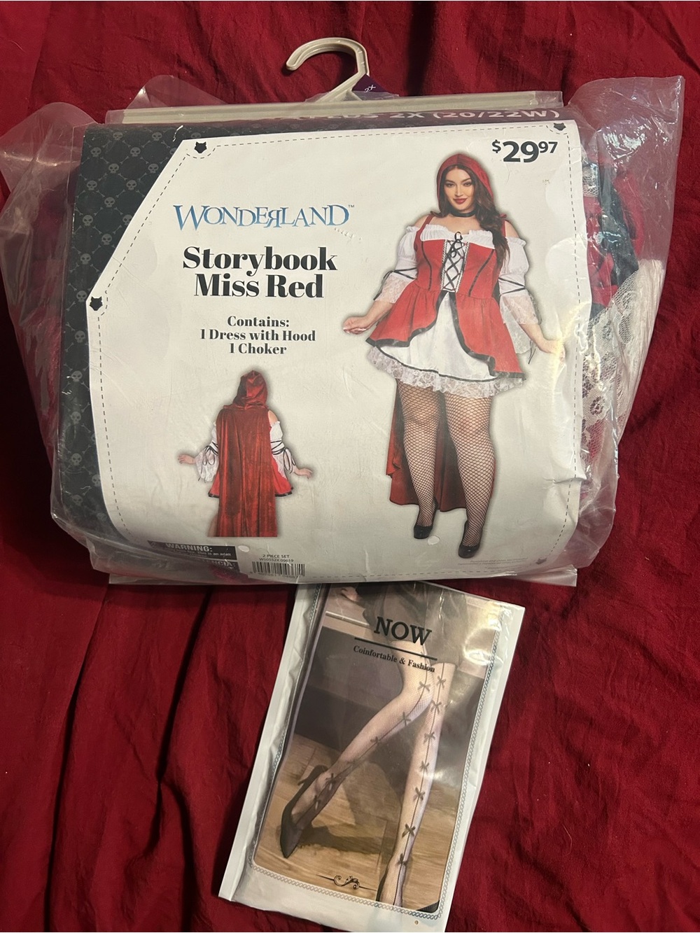 WONDERLAND Red Storybook Miss Red Hooded Dress Costume